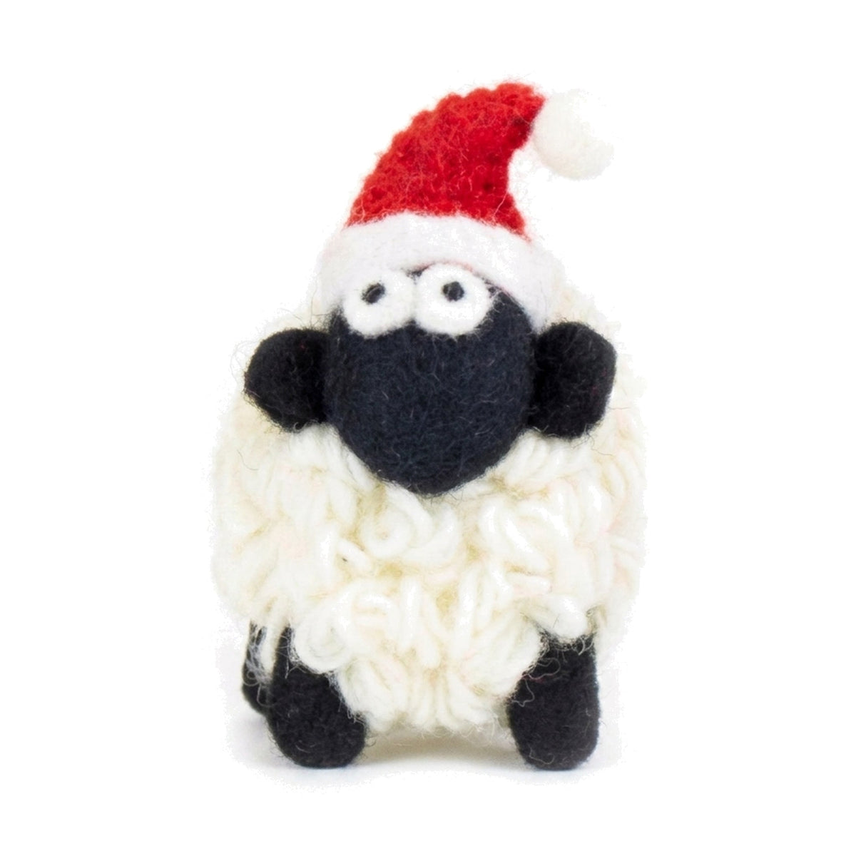 Small knitted Santa sheep, one of the Christmas gift ideas hand-picked at Contempo in Stirling