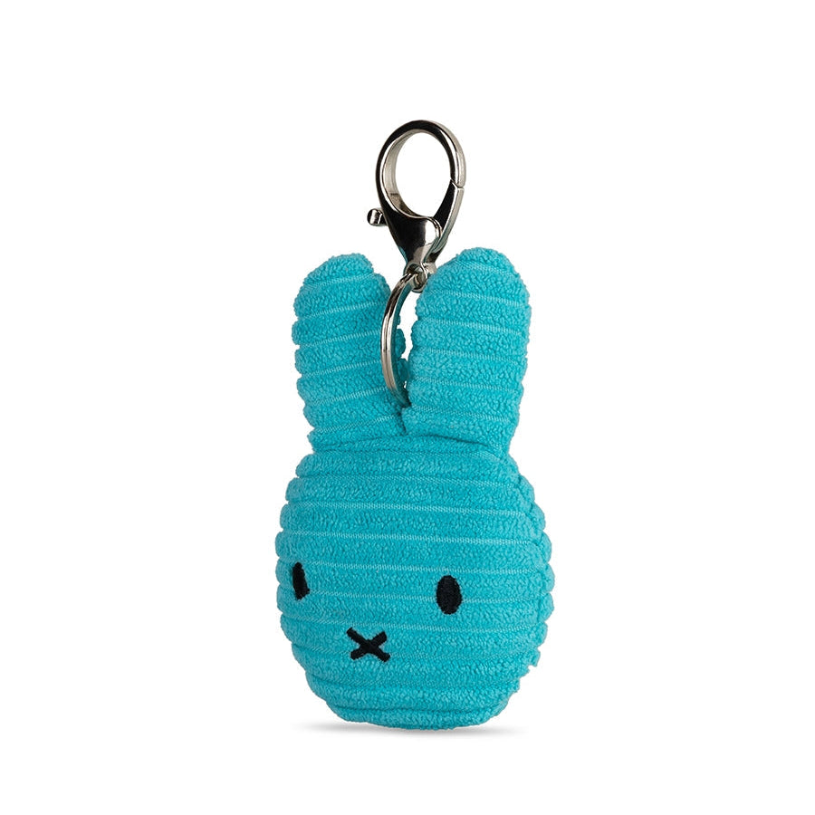 Miffy flat ECO corduroy keychain in teal, side view