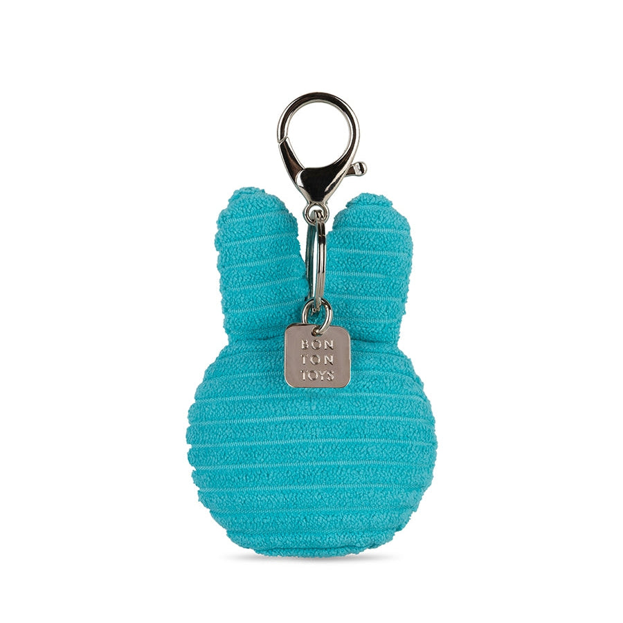 Miffy flat ECO corduroy keychain in teal, back view