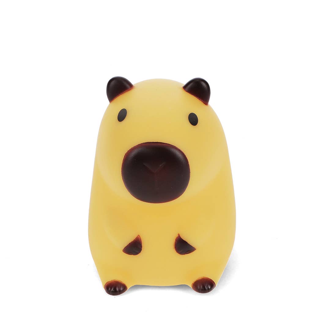Capybara night light front view on white background
