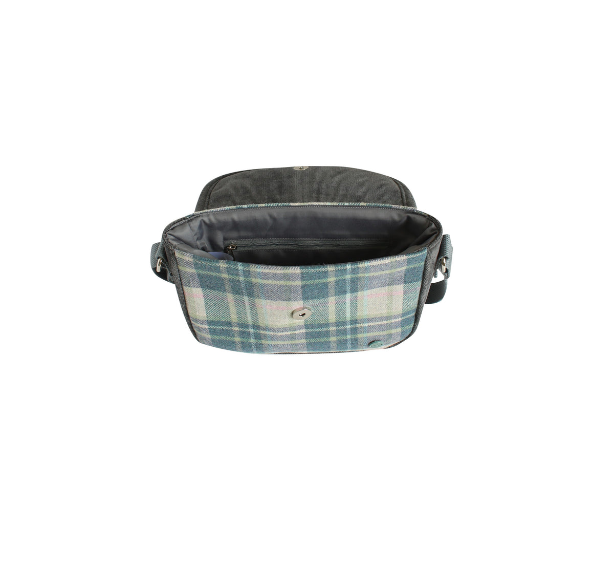 Skye Tweed Mila Crossbody Bag interior showing recycled lining
