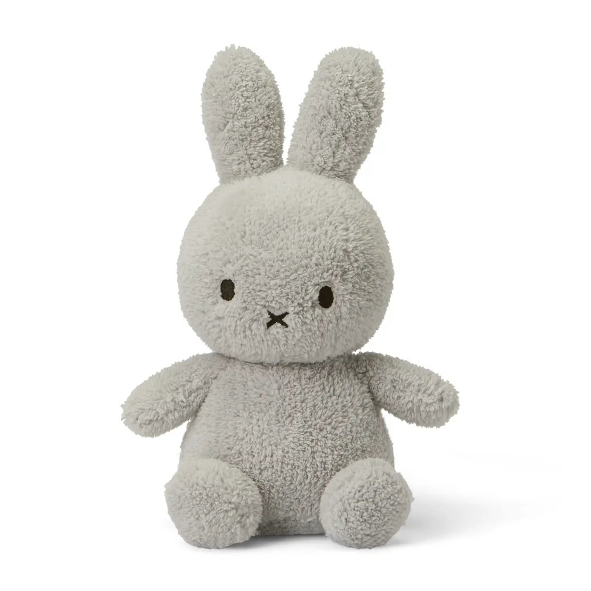 Miffy terry light grey plush front view on white background