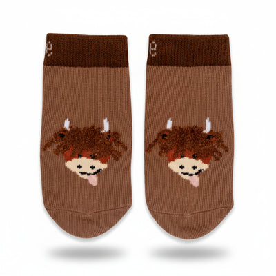 Neutral Hamish Highland Cow Socks