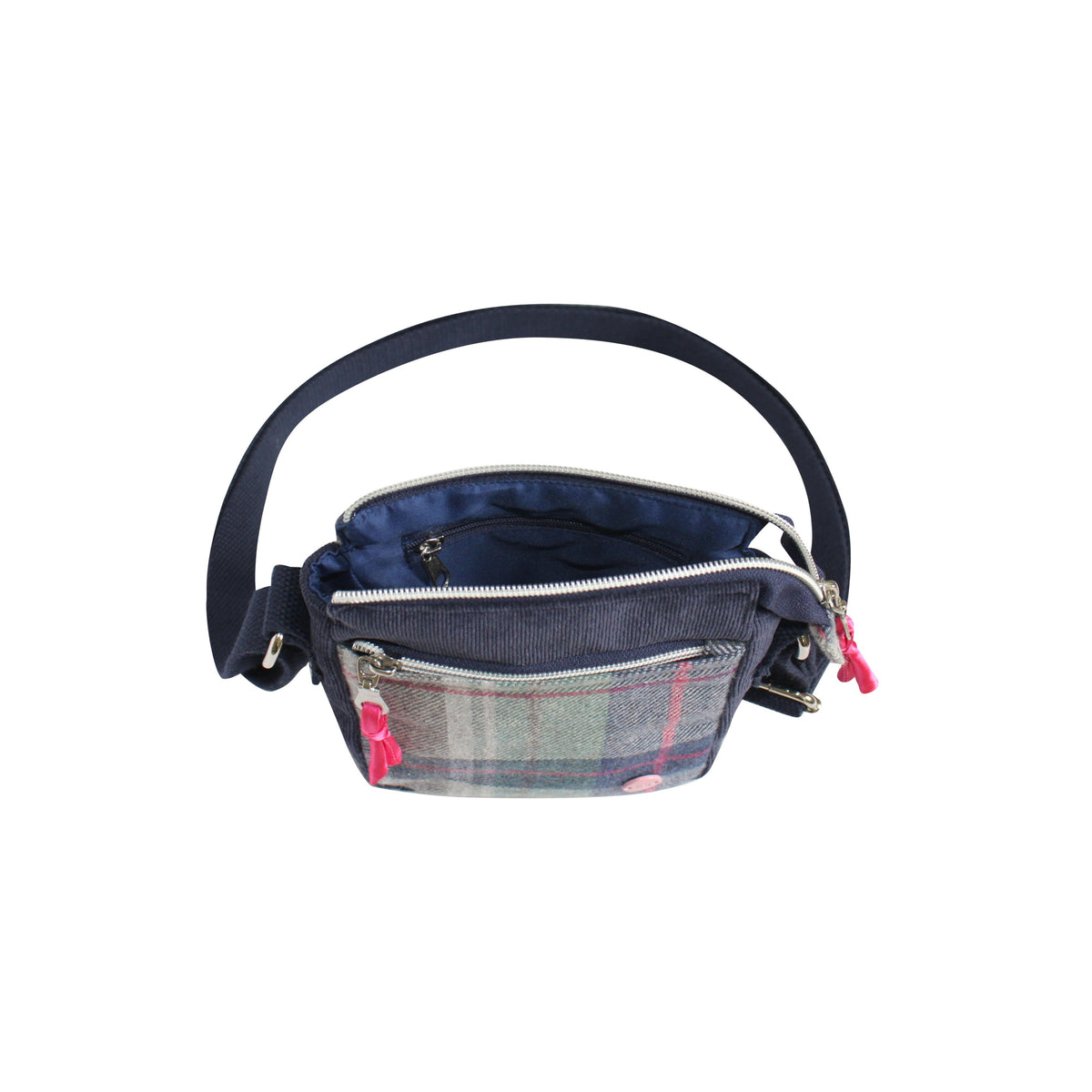 Drem Tweed Phone Crossbody Pouch interior showing recycled lining