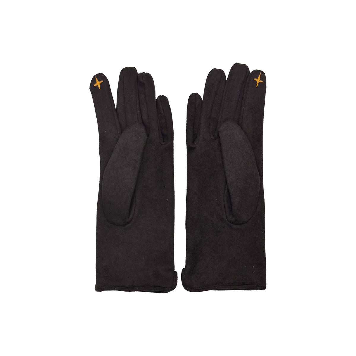 Owl gloves palm side showing gold star detail on white background