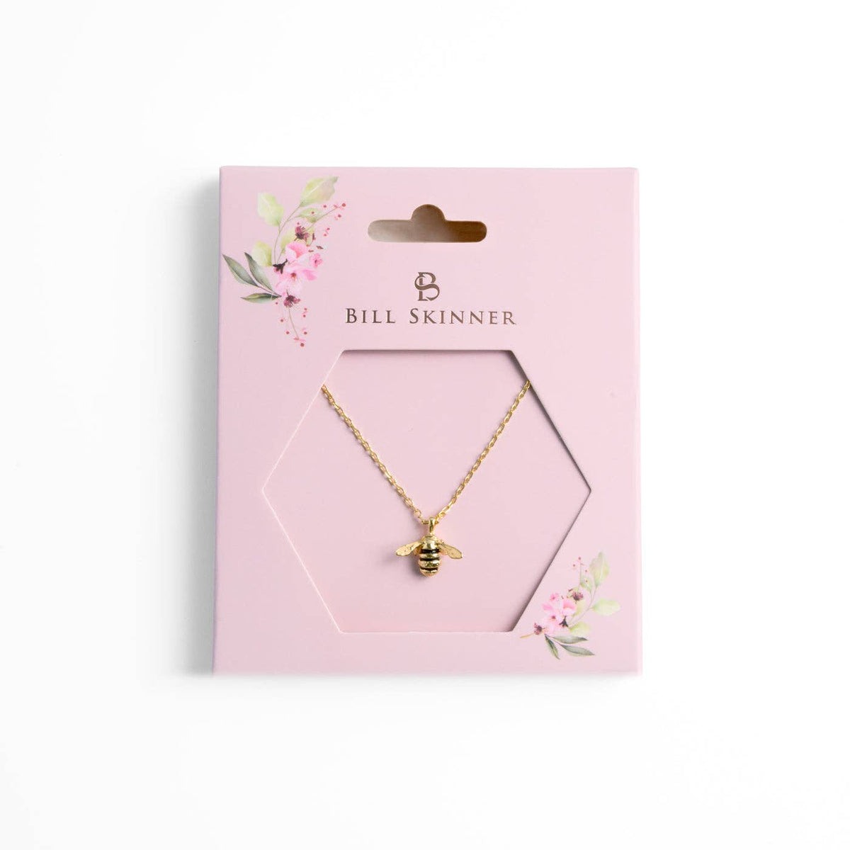 Bee pendant hanging on delicate gold-plated chain