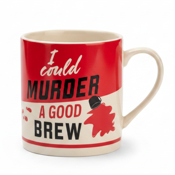 Half Moon Bay boxed ceramic mug printed with I Could Murder A Good Brew