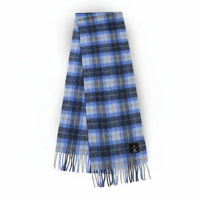 Blue Tartan Lambswool Scarf