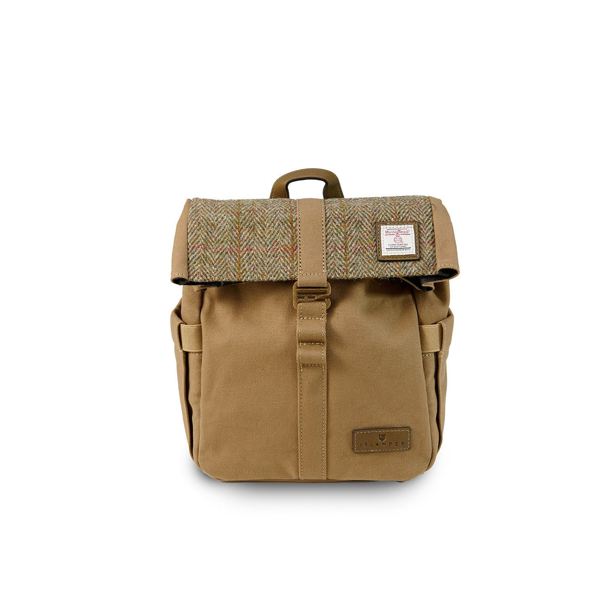 Chestnut herringbone canvas lunch bag with shoulder strap