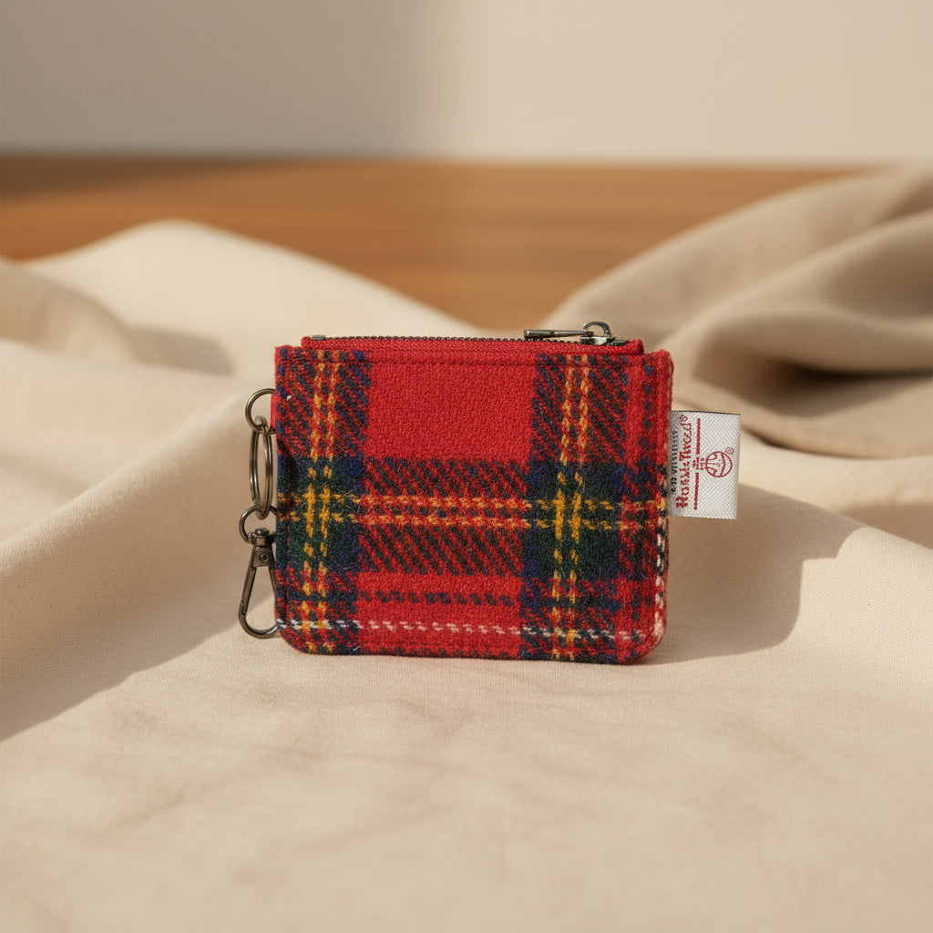 Royal Stewart Tartan Card Zip Wallet with Harris Tweed®