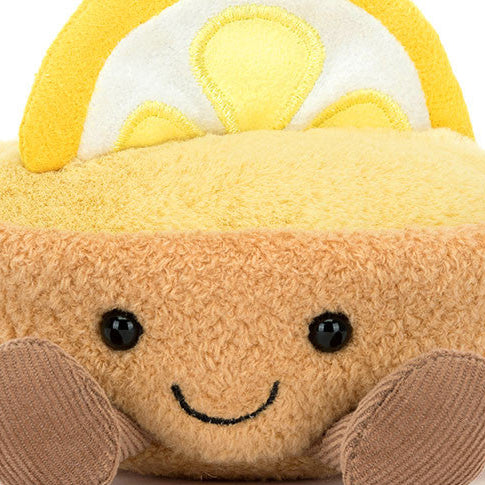 Collette Tarte Au Citron plush angled front view with cord feet, white background