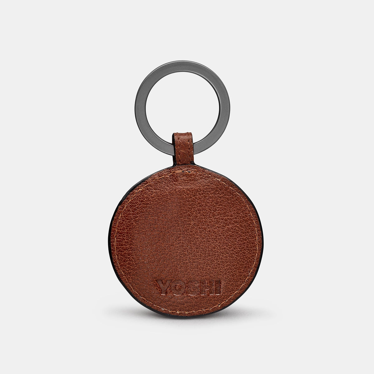 Mod roundel leather keyring back in brown with Yoshi embossed logo